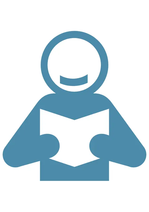 蓝色商务图标系列 · 阅读者图标