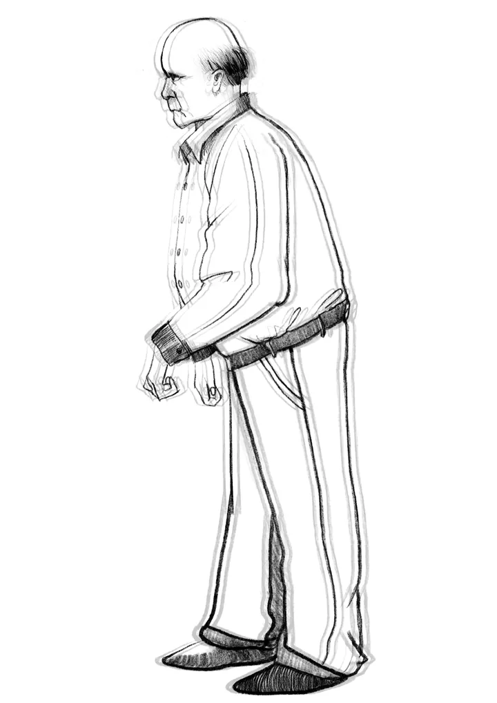帕金森步态线稿