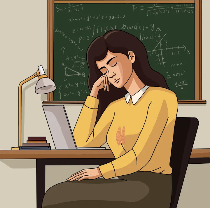 忙碌与疲惫的一天(多格合成) · 组件:伏案教师