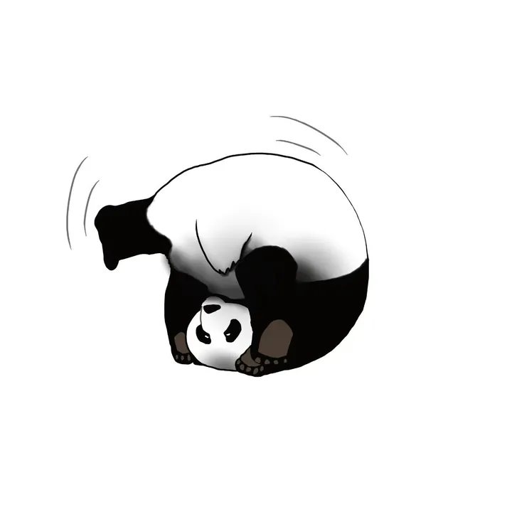 Animal illustrations · handstanding panda