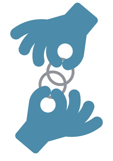 Blue business icons · handshake