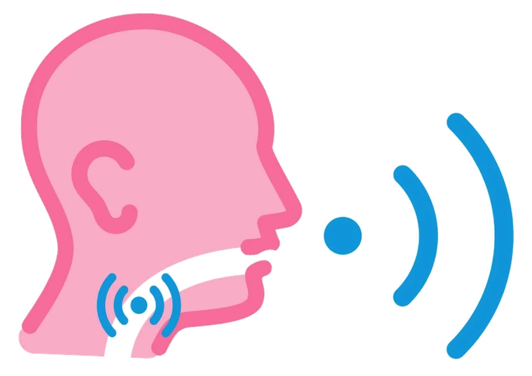 嗓音：喉部聲帶與聲波示意插畫