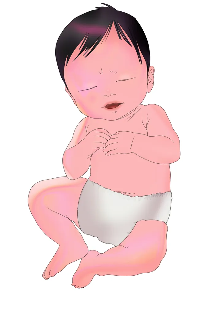 嬰兒主題插畫 · 嬰兒坐姿二